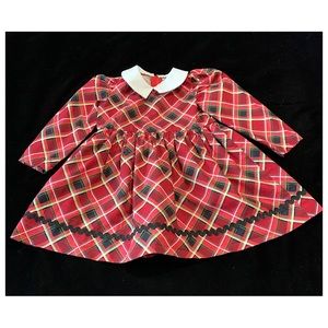 Hand Crafted Toddler Red Plaid Dress Size 3T